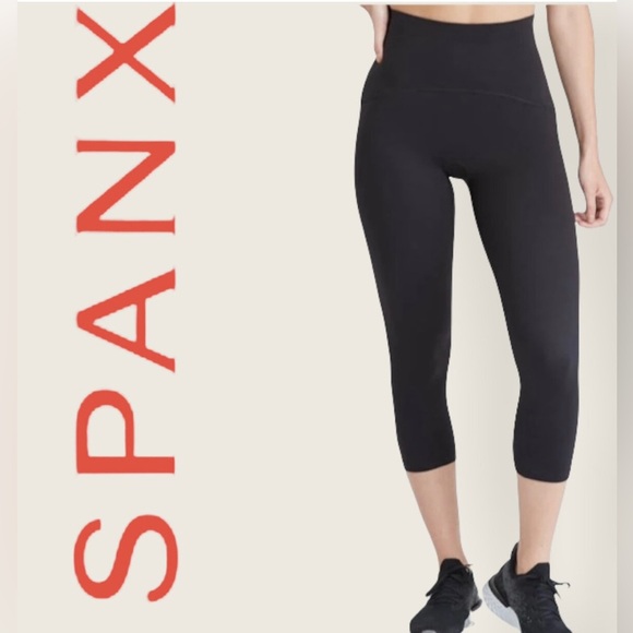 Spanx Black Structured Shaping Cropped Leggings Style 2191 Sz‎ XL - Picture 1 of 9
